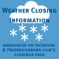 weather closings announced on facebook and fredericksburg.com's weather closing page