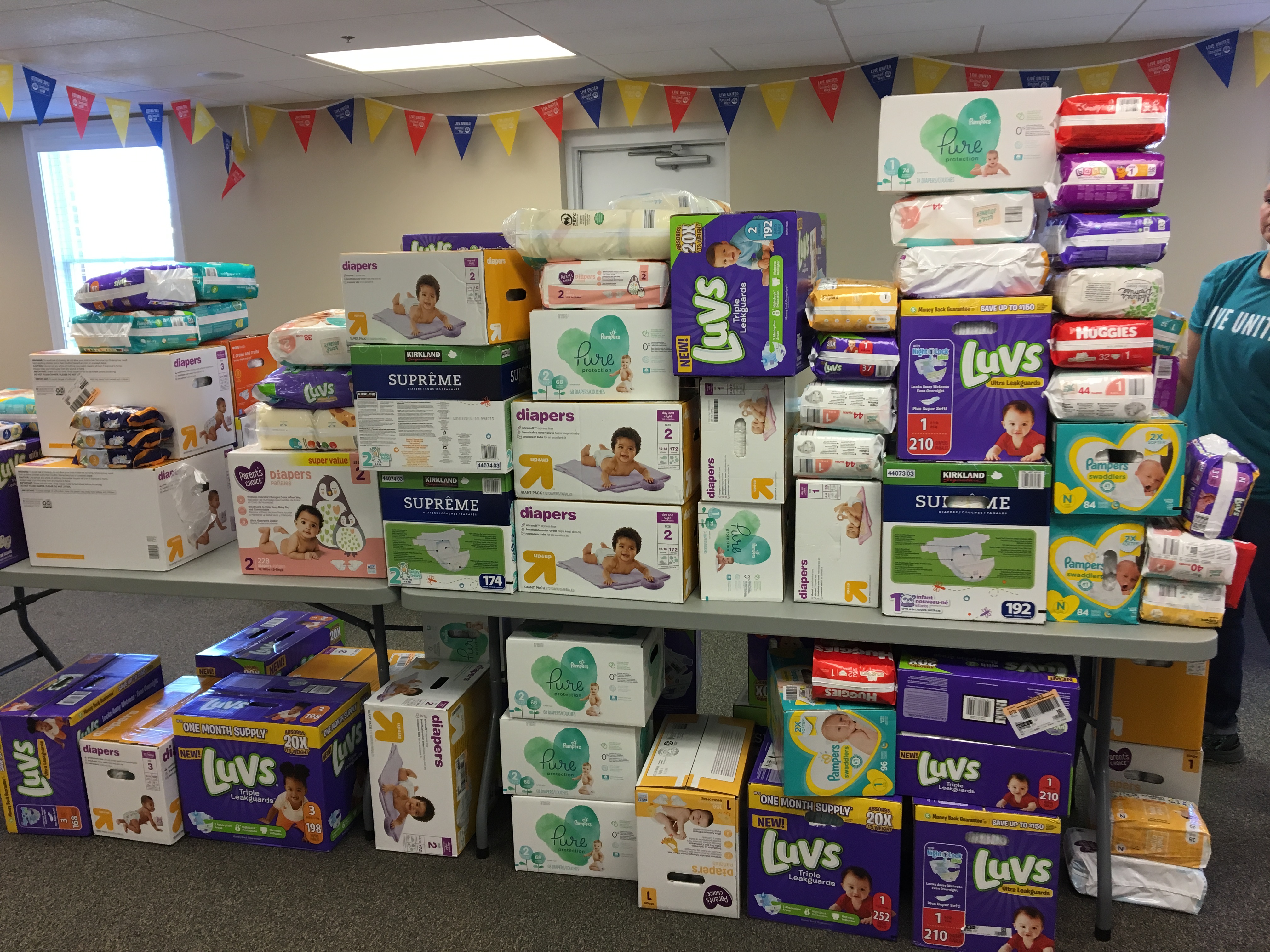 thousands of diapers donated during our diaper drive
