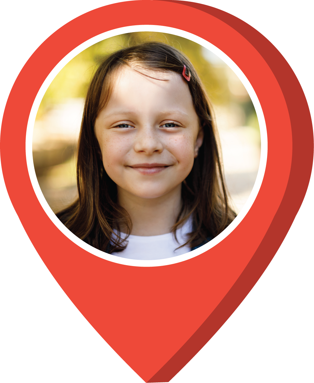 map pin with image of a girl