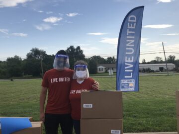 mask distribution face coverings red shirts