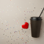 coffee to go cup with red heart